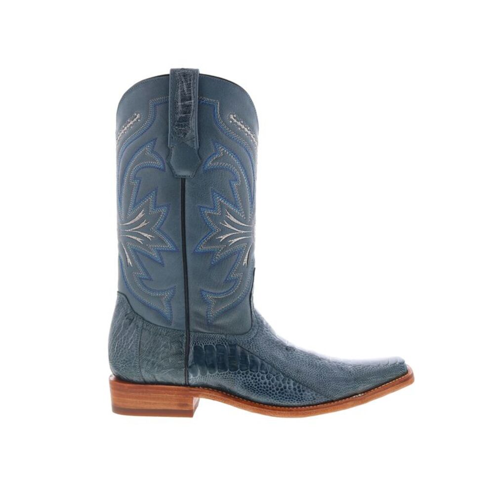 Los Altos Mens Ostrich Legging Boots Versage One Stitching Blue Boots (NWT)